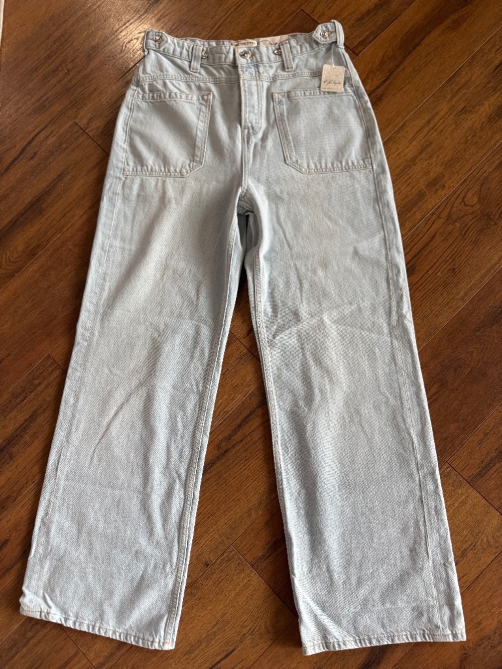 Free People Palmer Cuffed Jeans NWT Daydream Blue Size 28